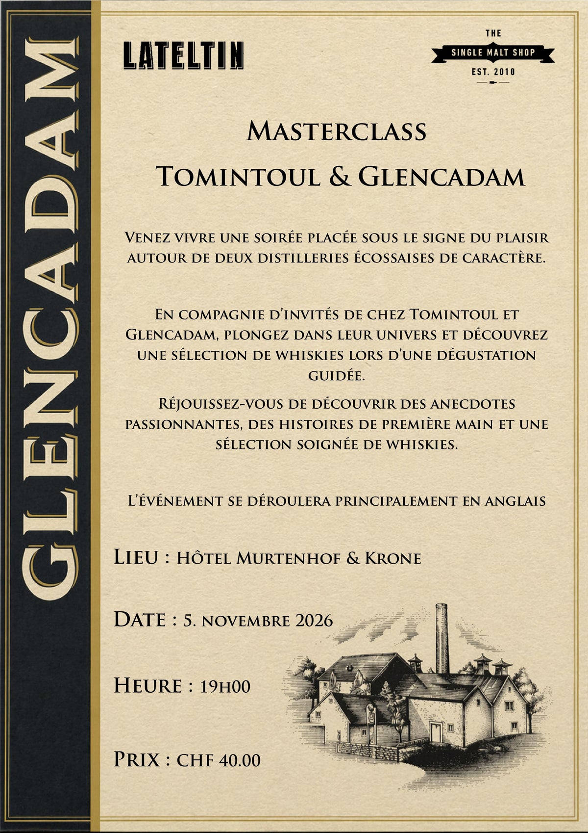 Masterclass Glencadam, Tomintoul und Old Ballantruan